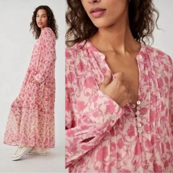 Floral Pink Maxi Dress - Picture 8 of 14